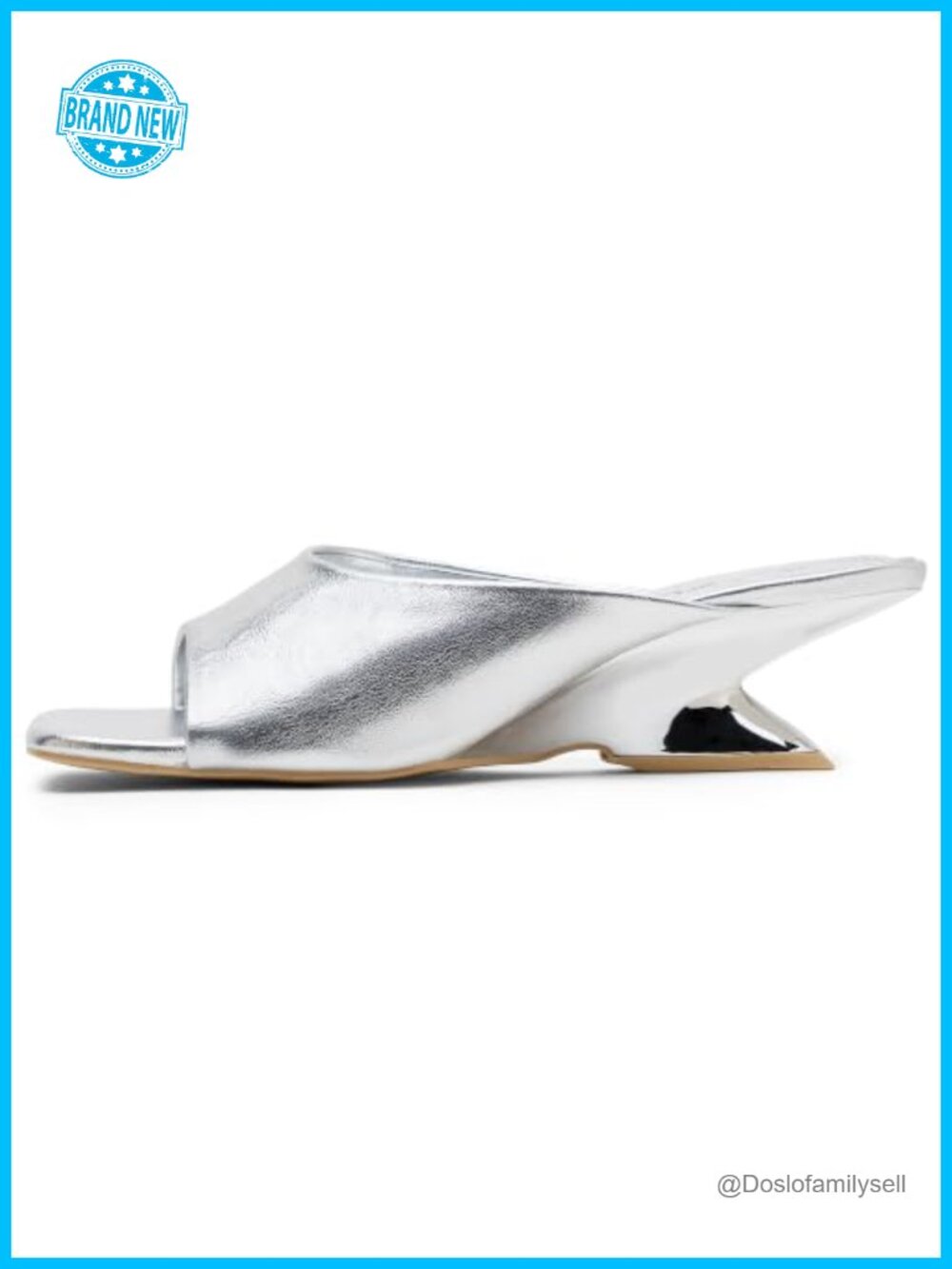 Square Open Toe Block Heel Sandals Faux Leather Slip On Low Heels